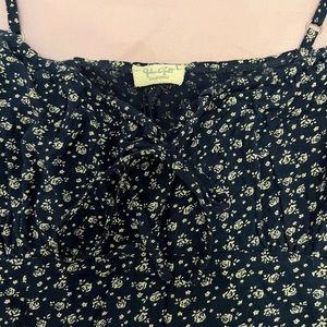 BRANDY MELVILLE floral navy dress with bow
